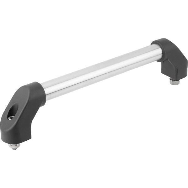 Tubular Handle A=400, L=444, H=80, Form:C, Stainless Steel, Comp:Thermoplastic Comp:Black, D=M10X45